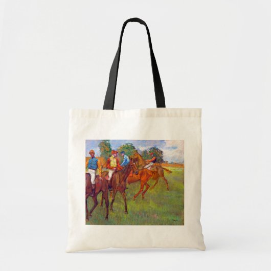 Jockeys en Race Horses, Edgar Degas Tote Bag (Voorkant)