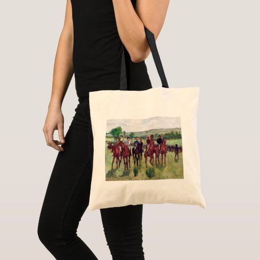 Jockeys en Race Horses, Edgar Degas Tote Bag (Voorkant (product))