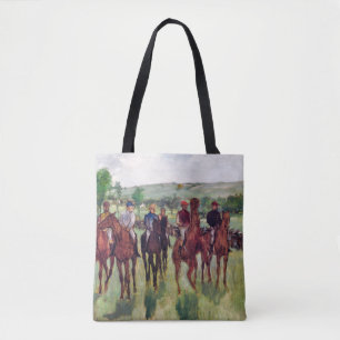 Jockeys en Race Horses, Edgar Degas Tote Bag