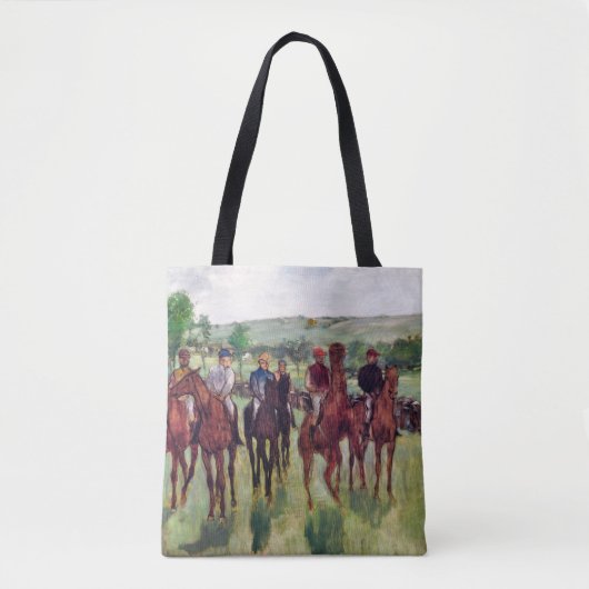 Jockeys en Race Horses, Edgar Degas Tote Bag (Voorkant)