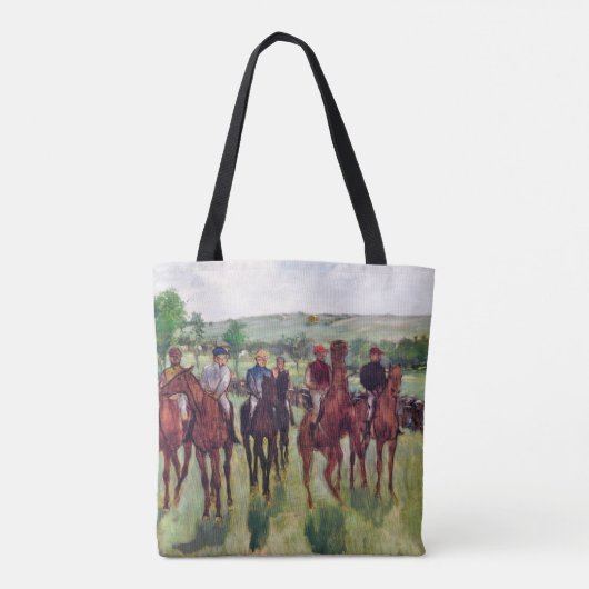 Jockeys en Race Horses, Edgar Degas Tote Bag (Achterkant)