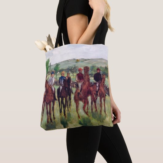 Jockeys en Race Horses, Edgar Degas Tote Bag (Dichtbij)