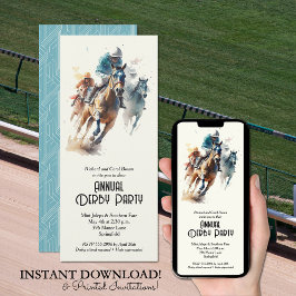 Jockeys en racepaardjes Derby Party Kaart