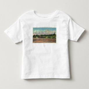 Jockeys Fining Horse Race bij Race Track Kinder Shirts