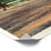 Jockeys Fining Horse Race bij Race Track Poster (Hoek)