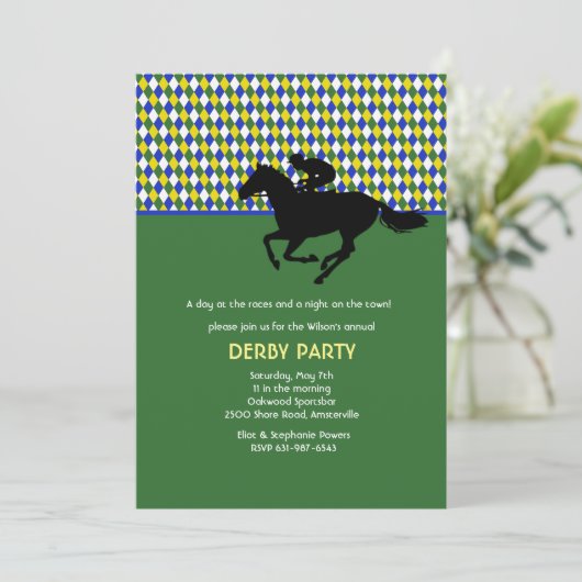 Jockey's pride Emerald Uitnodiging (Staand voorkant)