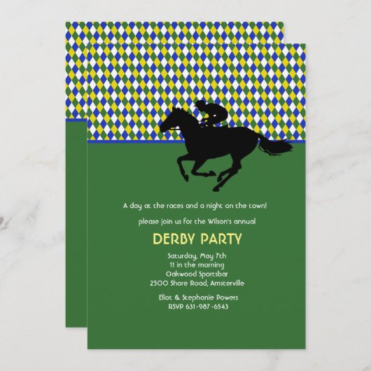 Jockey's pride Emerald Uitnodiging (Voorkant / Achterkant)