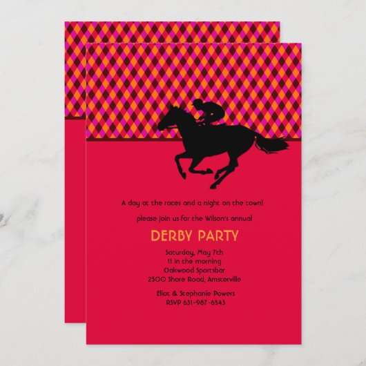 Jockey's pride-uitnodiging kaart (Voorkant / Achterkant)