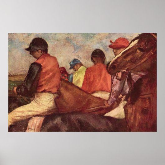 Jockeys van Edgar Degas, Kunst over paardenraces u Poster (Voorkant)