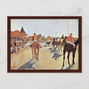 Jockeys voor de opstand door Edgar Degas Briefkaart