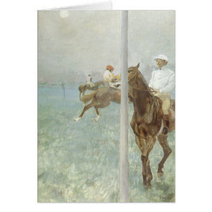 Jockeys voor de race door Edgar Degas