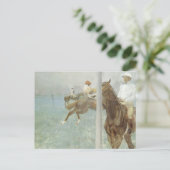 Jockeys voor de race door Edgar Degas Briefkaart (Staand voorkant)