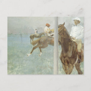 Jockeys voor de race door Edgar Degas Briefkaart
