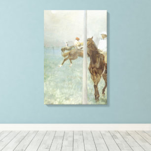 Jockeys voor de race door Edgar Degas Canvas Afdruk