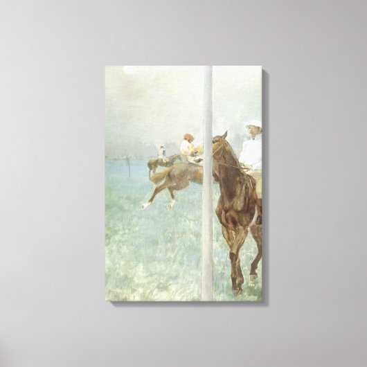 Jockeys voor de race door Edgar Degas Canvas Afdruk (Voorkant)