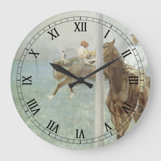 Jockeys voor de race door Edgar Degas Grote Klok (Voorkant)