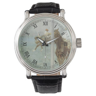 Jockeys voor de race door Edgar Degas Horloge