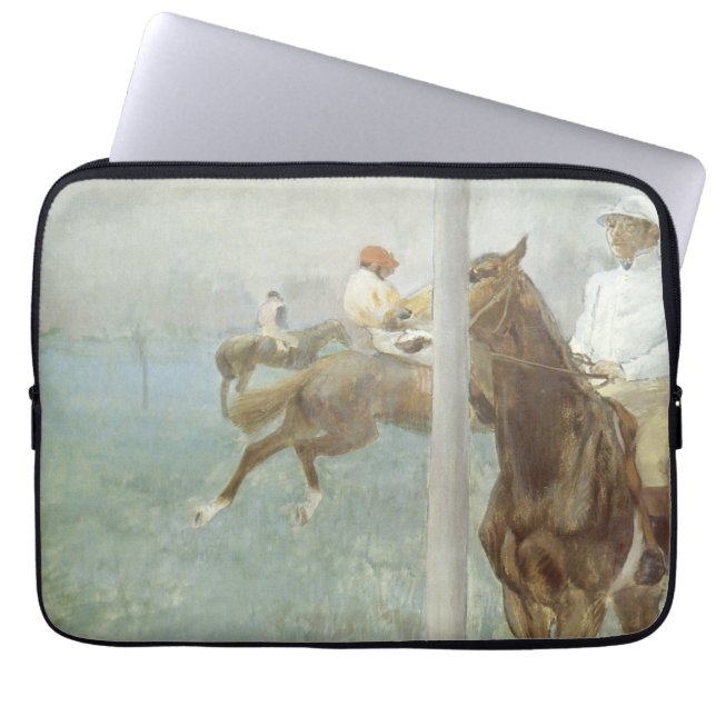 Jockeys voor de race door Edgar Degas Laptop Sleeve (Voorkant)
