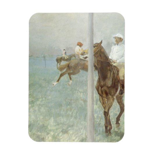 Jockeys voor de race door Edgar Degas Magneet (Verticaal)