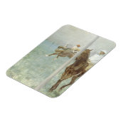 Jockeys voor de race door Edgar Degas Magneet (Linkerzijde)