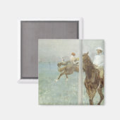 Jockeys voor de race door Edgar Degas Magneet (Voorkant / Achterkant)