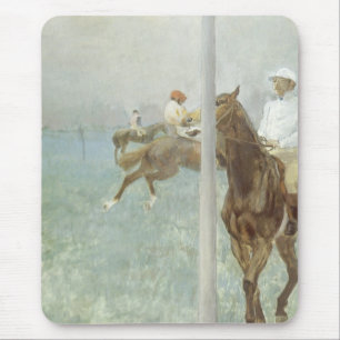 Jockeys voor de race door Edgar Degas Muismat