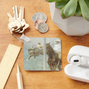 Jockeys voor de race door Edgar Degas Sleutelhanger