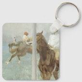 Jockeys voor de race door Edgar Degas Sleutelhanger (Achterkant)