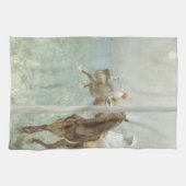 Jockeys voor de race door Edgar Degas Theedoek (Horizontaal)