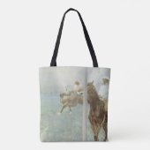 Jockeys voor de race door Edgar Degas Tote Bag (Achterkant)