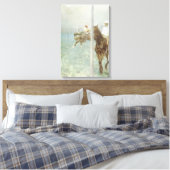 Jockeys voor de race van Edgar Degas Canvas Afdruk (Insitu (Slaapkamer))