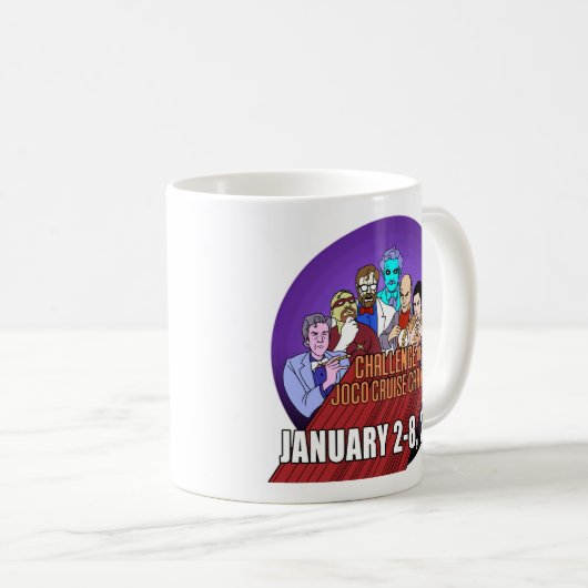 JoCo Cruise Crazy Supervillains Koffiemok (Voorkant rechts)