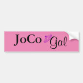 JoCo Gal op roze Bumpersticker (Voorkant)