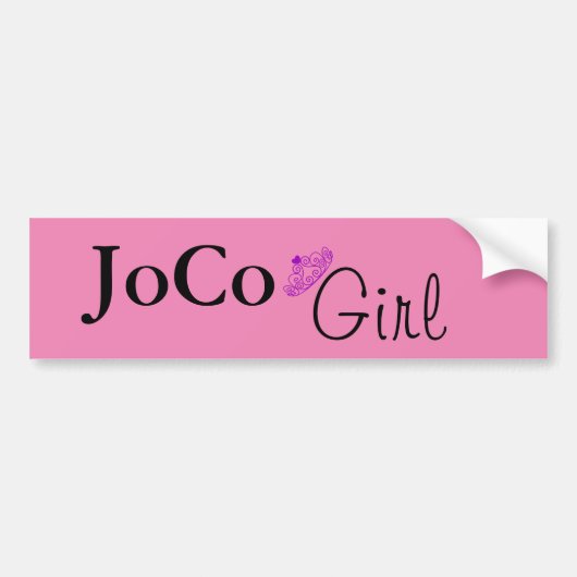 JoCo Girl op roze Bumpersticker (Voorkant)
