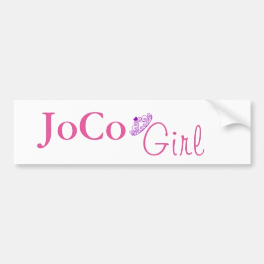 JoCo-meisje op wit Bumpersticker (Voorkant)