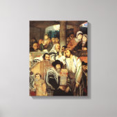 Joden bidden in Synagogue op Yom Kippur Canvas Afdruk (Voorkant)
