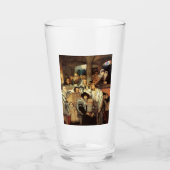 Joden bidden in Synagogue op Yom Kippur Glas (Voorkant)