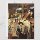 Joden bidden in Synagogue op Yom Kippur Kaart (Voorkant)
