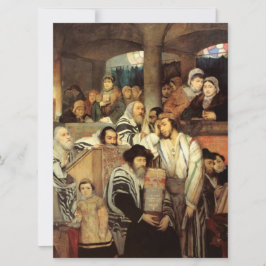 Joden bidden in Synagogue op Yom Kippur Kaart