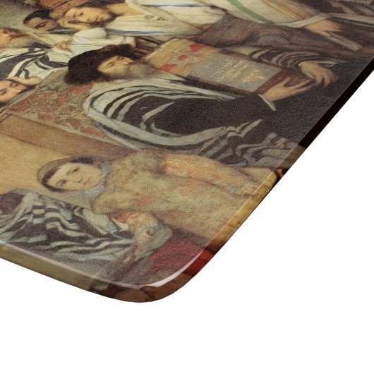 Joden bidden in Synagogue op Yom Kippur Snijplank (Hoek)