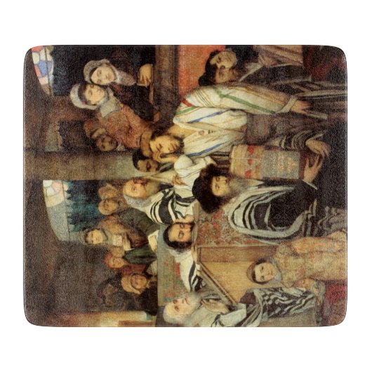 Joden bidden in Synagogue op Yom Kippur Snijplank (Voorkant)