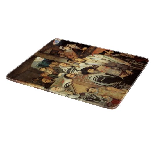 Joden bidden in Synagogue op Yom Kippur Snijplank (Hoek)