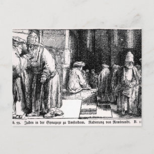 Joden in de Synagoge in Amsterdam Briefkaart