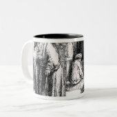 Joden in de Synagogue in Amsterdam Tweekleurige Koffiemok (Voorkant links)