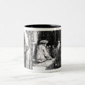 Joden in de Synagogue in Amsterdam Tweekleurige Koffiemok (Center)