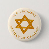JODEN TEGEN KOLONIALISME STARTEN POLITIEK RONDE BUTTON 5,7 CM (Voorkant)