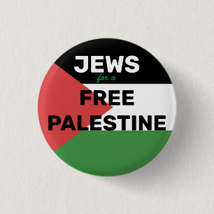 JODEN VOOR EEN GRATIS PALESTINA VLAG ROOD ZWART GR RONDE BUTTON 3,2 CM