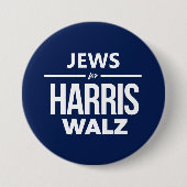 Joden voor Harris Walz Ronde Button 7,6 Cm (Voorkant)