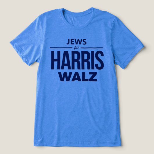 Joden voor Harris Walz Tri-Blend Shirt (Design voorkant)