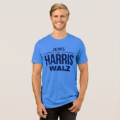 Joden voor Harris Walz Tri-Blend Shirt (Voorkant volledig)